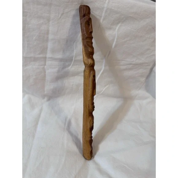 Vintage Hand Carved Totem/Sticks With Faces‎